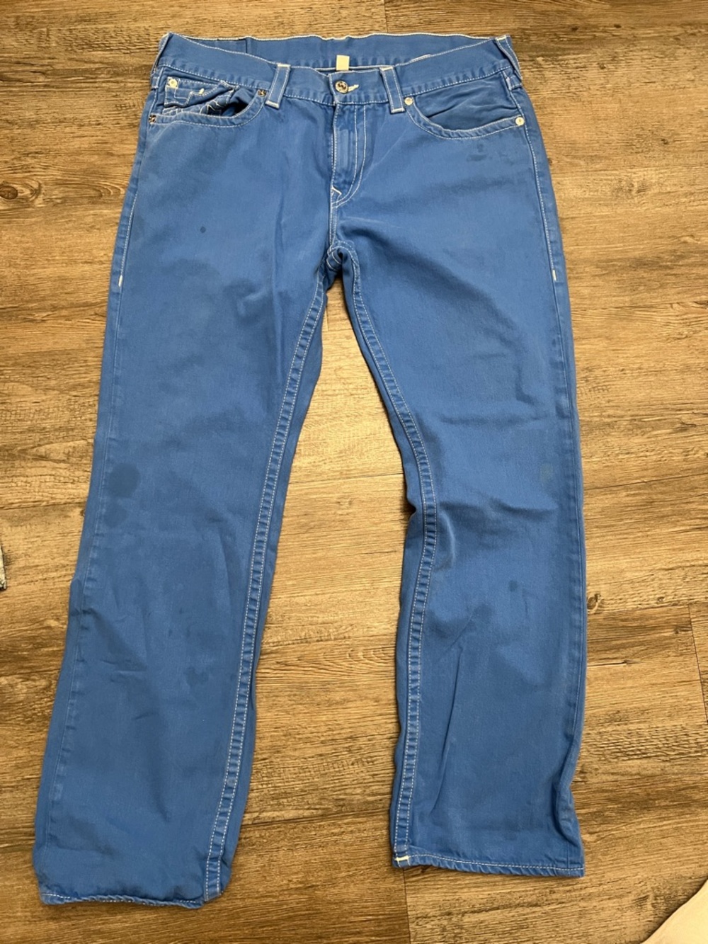 True Religion Men's Straight Jeans in Blue 38x32